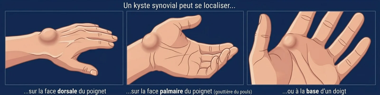 Kystes poignet et main Les differents kystes synoviaux